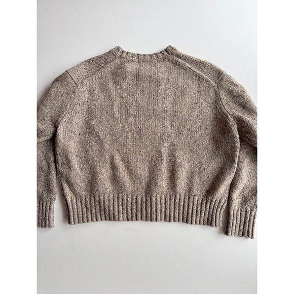 POLO RALPH LAUREN Tan Pink Logo Wool Blend Varsity Crew Neck Sweater, Size S - Picture 12 of 15